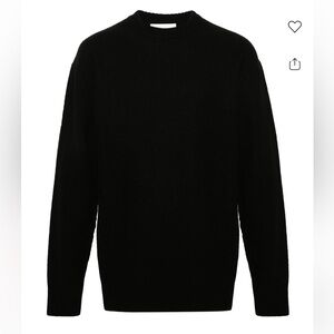 Jil Sander Classic Black Crewneck Sweater